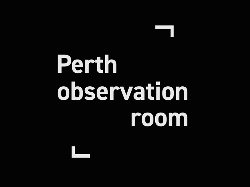 Perth Observation Room animated logo active animation branding design exhibition space flat loading animation logo