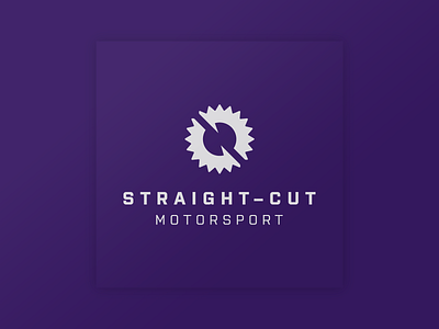 Straight-Cut Motorsport logo branding clean design gears logo racing team