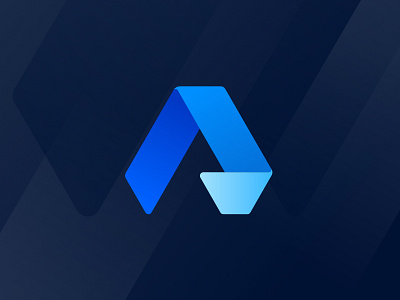 'A' Ident blue branding cycle gradients letter a logo movement