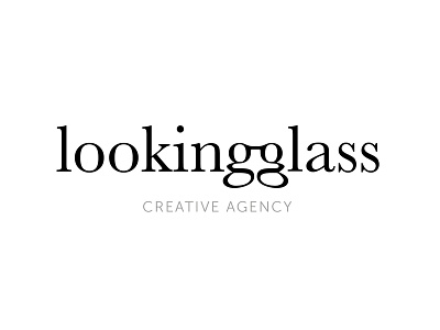 looking glass rebrand branding design agency designer glasses hidden logo logo type looking glass reflection serif font simple wordmark