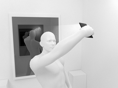 Self Reflection 3dmodel c4d cinema 4d design iphone light man mirror model phone reflection selfie