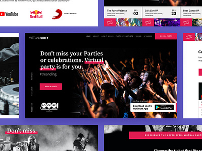 Virtual Party - Web Design design dj typography ui ux web