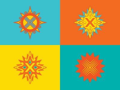 Four Suns aztec illustration logo
