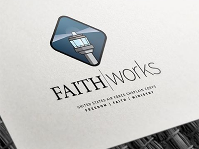 FAITH|works ID for US Air Force Chaplain Corps branding id logo typography