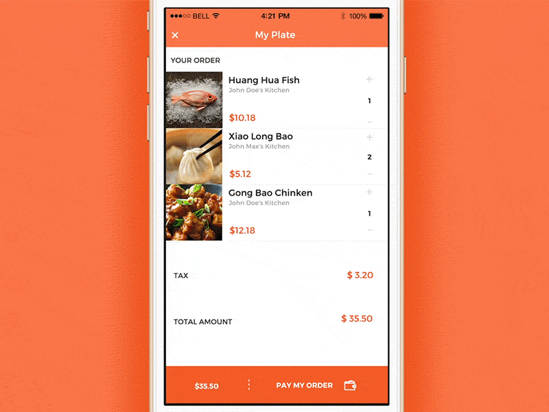 Pay My Order Animation app application food gif ios mobile order payment