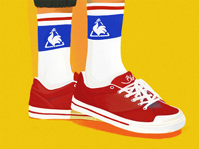 Illustration practice: Thursday vibes illustration photoshop red shoe visual yellow