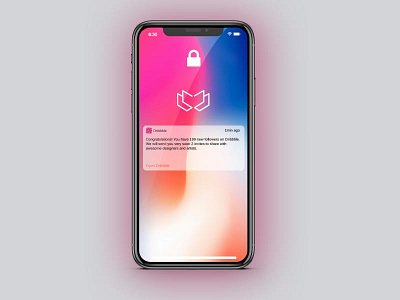 iPhone X -  Dribbble App Notificcation