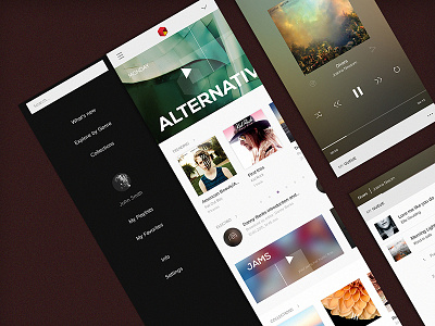 Music streaming app app less modular music player product streaming ui visual