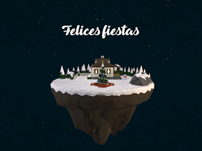 Felices fiestas 3d animation christmas holidays isometric low poly modeling snow voxel winter