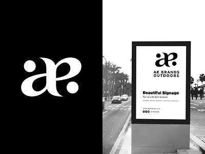 AE Brands blackwhite branding signage