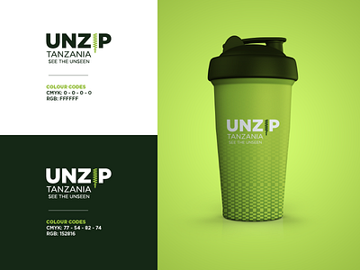 Unzip Tanzania Shaker cup branding logo t shirt