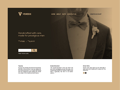 Venedix website UI branding suits uidesign website