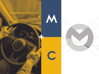 Mwacar logo concept & construction. blue brandidentity branding logo yellow