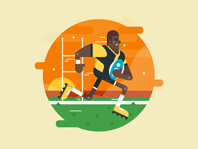 Rugby Player Illustration clean exercise flat healthy illustration rugby simple sport vector