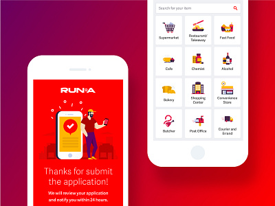 Runa App showcase app design color gradient icon illustration interface mobile mobile app popular red uiux