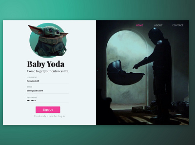 Baby Yoda Sign In baby yoda dailyui design ui visual design
