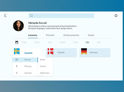 Language User Profile branding daily ui daily ui challenge dailyui design minimal minimalism ui ui design user profile visual design