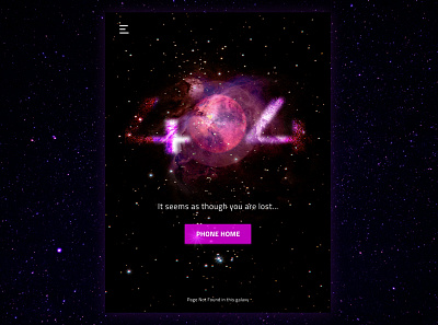 Galaxy 404 Page 404 page branding daily ui daily ui challenge dailyui design galaxy ipad nebula space ui ui design visual design