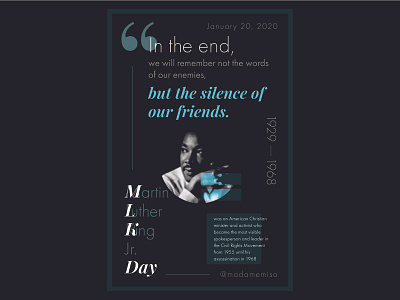 Martin Luther King, Jr. Day 2020 civil rights design design for change martin luther king jr mlk typography visual design