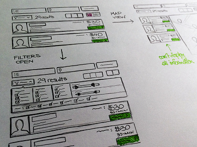 Search Results Sketch drawing filter icon layout search sketch ui wireframe