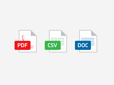 Document Icons csv doc flat icons pdf ui