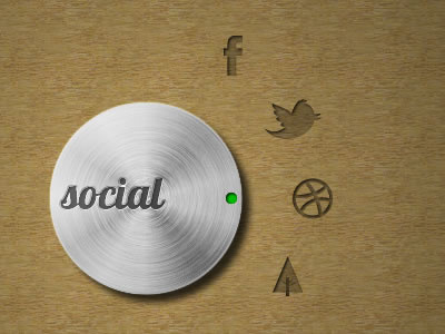 Social Button dribbble facebook fireworks forrst metal pixel social twitter vector wood
