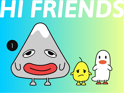 HI FRIENDS—Big Moutain Pear Duck design illustration