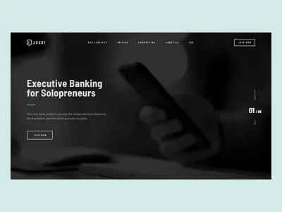 Joust - Homepage animation bank banking business cash design landing page minimal protopie strv strvcom ui ux web webdesign website