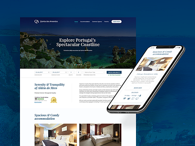 Website Design for a Hotel accommodation design guest house hotel lodge property tourism vacation website