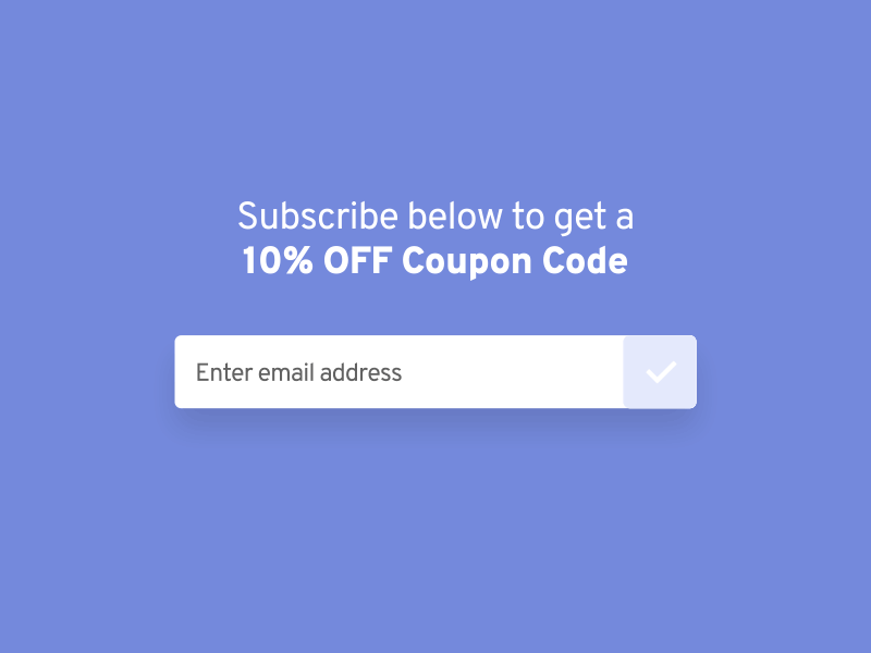 Incentivized Subscription Form code coupon incentive reward subscribe subscription subscription box ui ux