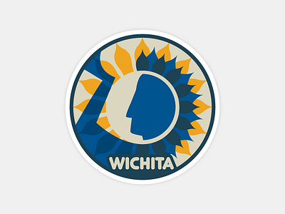 Wichita Sticker art design hometown illustration kansas keeper of the plains logo native american native american art place branding sculpture sticker stickerapp sunflower symmetry wichita