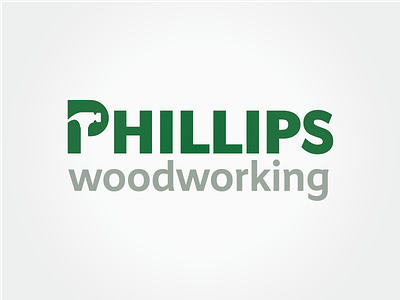 Phillips Woodworking logo hammer handyman tools woodworking