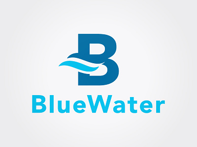 BlueWater Solutions Group logo blue engineering logo negative space typographic typography water wave