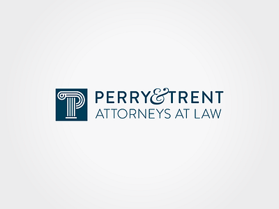 Perry & Trent logo attorney column lawyer logo