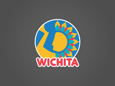 Wichita logo circle city city branding geometric geometry indian keeper of the plains logo sculpture sunflower wichita