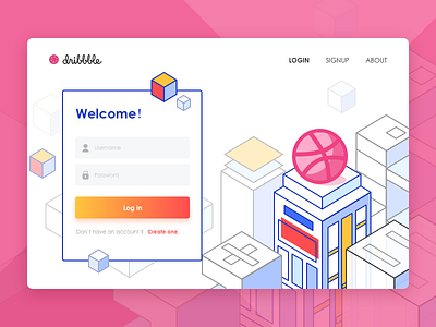 welcome to dribbble loginsigup page