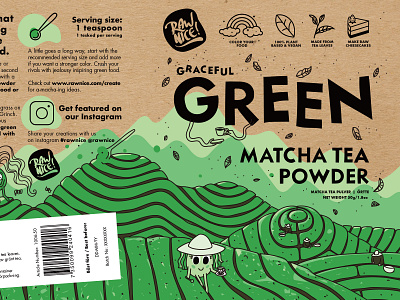 Graceful Green Matcha Packaging brand design branding design digital illustration identity branding identity design illustration layout package design packaging design print design