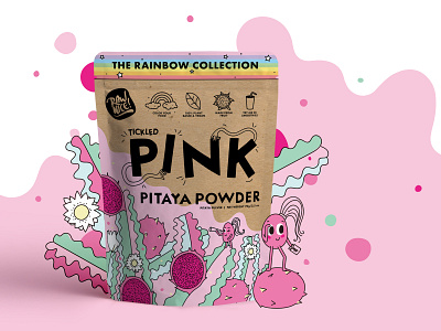 Tickled Pink Pitaya Packaging brand design branding design digital illustration food packaging food packaging design identity design illustration illustrations package design print design