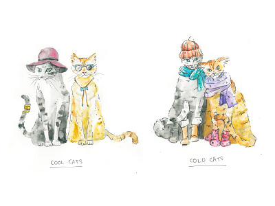 Extra cool cats cats illustration painting tuesday sass