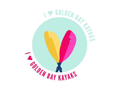 I <3 GBK branding design kayaking sticker design illustration