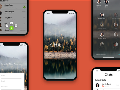 Mobile Chat App UI Design adobe illustrator adobe photoshop design iphone x mobile user interface mockup sketch app ui user experience design user interface design ux