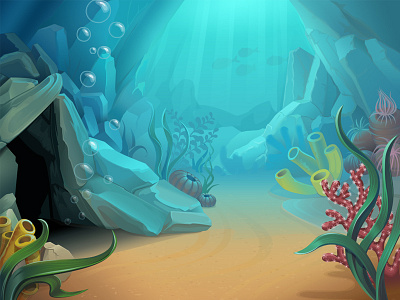 Underwater background cave game sea underwater water