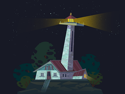lighthouse background building cartoon design game house