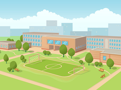 School city illustration