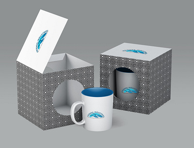 Mug & Box Logo Mockup 3d branding graphic design logo