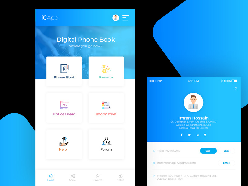Phone Book App Exploration By Imran Hossain On Dribbble