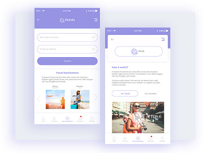 Travel App UI/UX Design For Client android app ios app mobile app mobile app design mobile ui photoshop design psd design travel app