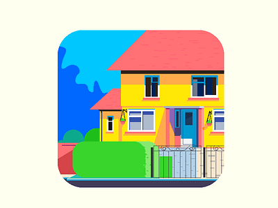 Little Home flat icon logo modern simple
