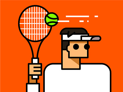 Tennis character flat games icon logo modern simple