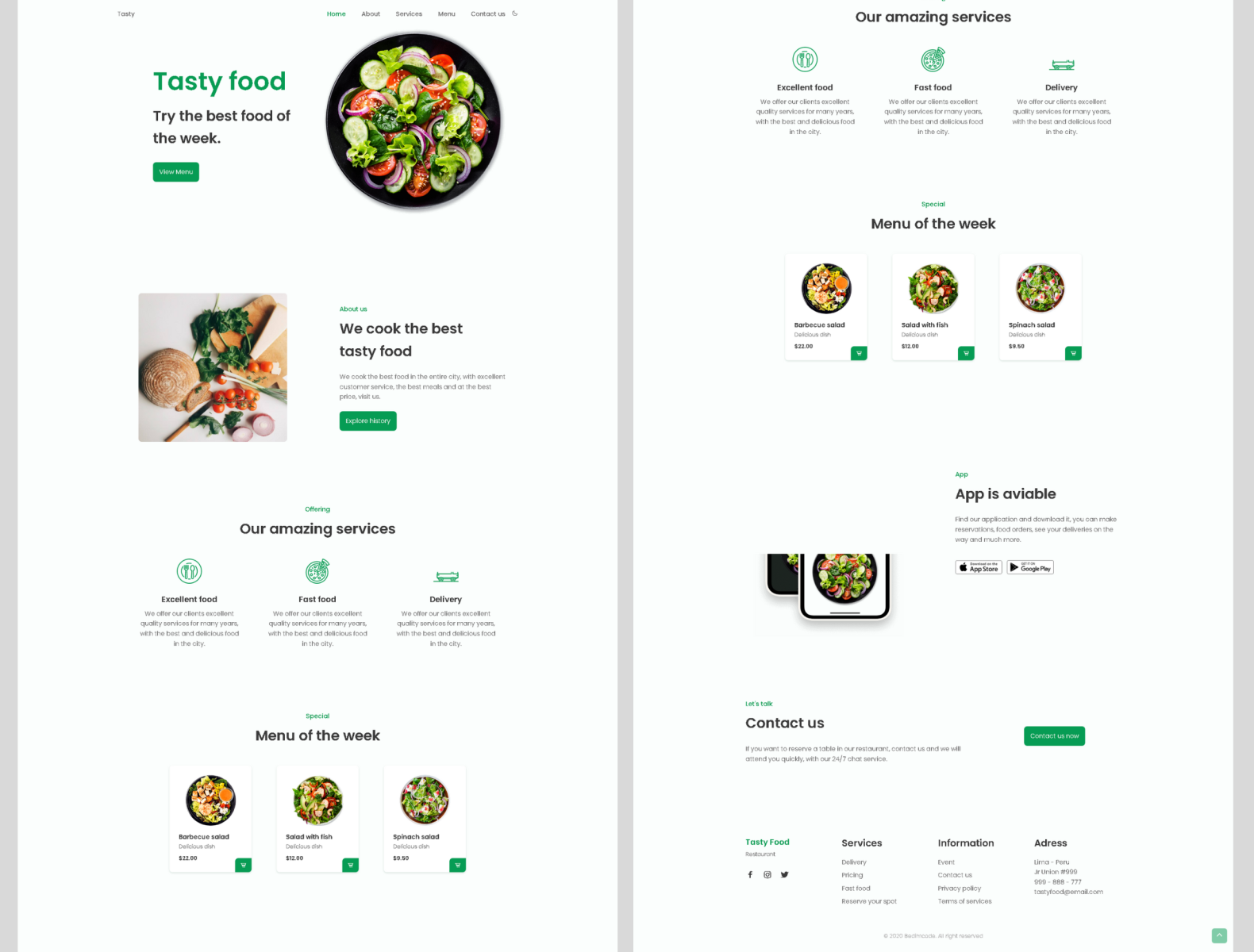 Food Website by Hamza Shehzad on Dribbble